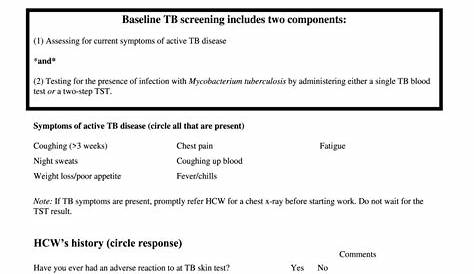 printable tb test form for employment