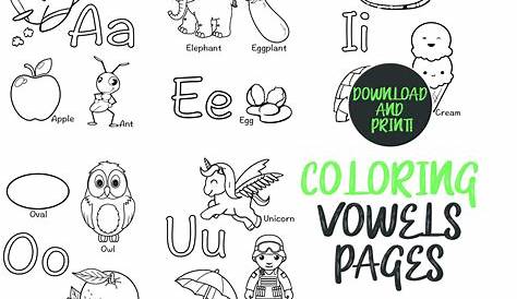 color by vowels worksheets printable