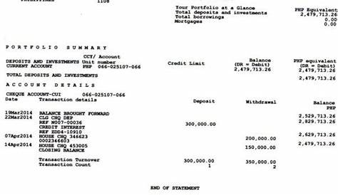 Bank Statement Example | Template Business | Bank statement, Statement