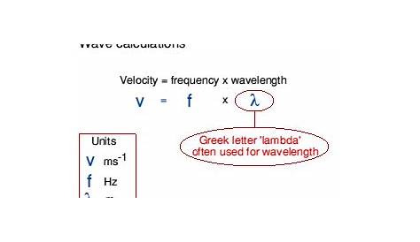 velocity of wave propagation formula