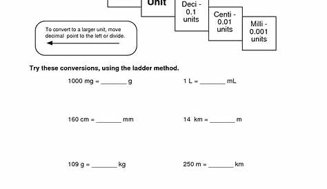 metric math worksheet answers