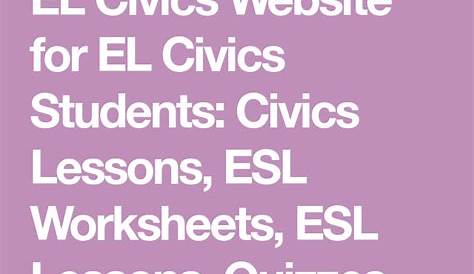 EL Civics Website for EL Civics Students: Civics Lessons, ESL