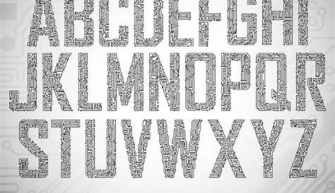 Set of circuit board style letters Royalty Free Vector Image