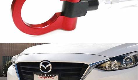 iJDMTOY Red Track Racing Style Tow Hook Ring For 2014-up Mazda3 Mazda6