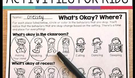 self control worksheets for elementary students