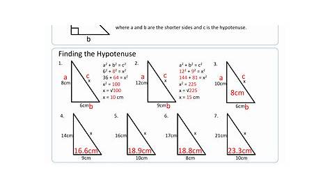 pythagorean theorem 8th grade worksheets