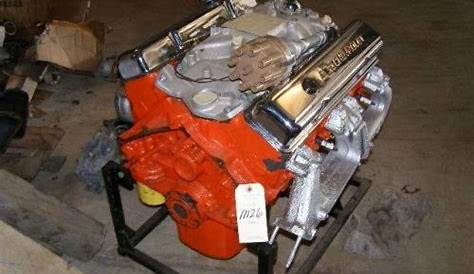 Chevrolet 302 motor, painted, chrome