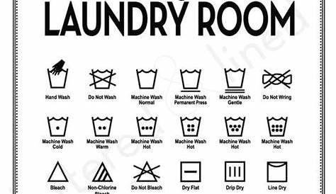 PERSONALIZED Laundry Symbols Print - 4 Backgrounds, 6 Sizes