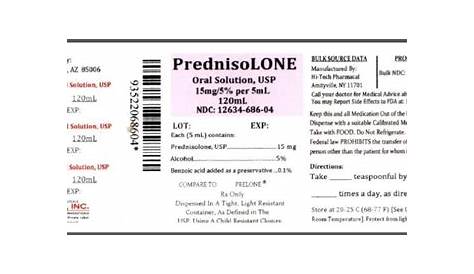 NDC 12634-686 Prednisolone Label Information - Details, Usage & Precautions