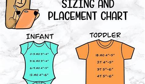 Vinyl Decal Sizing Chart For Shirts