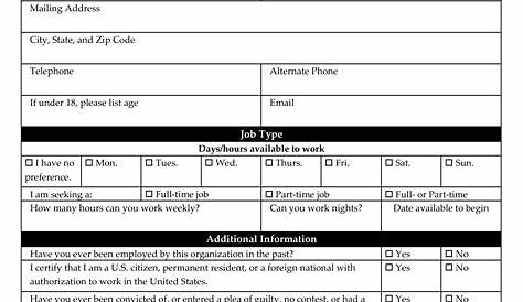 Blank Job Application For Employer PDF | Templates at