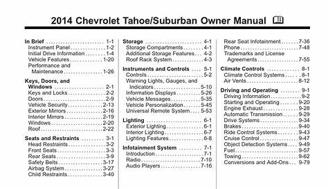 CHEVROLET TAHOE OWNER'S MANUAL Pdf Download | ManualsLib