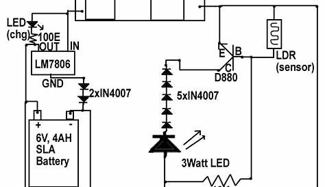 simple solar light circuit diagram