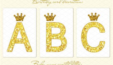 Cute golden glitter letters ~ Graphic Objects ~ Creative Market