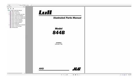 JLG Lull TeleHandler 844B Illustrated Parts Manual_10709911