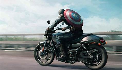 Captain America On Harley Davidson Motorcycle Artwork, HD Superheroes