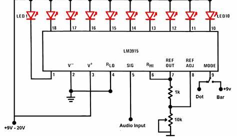 LED Sound level display circuit by using IC LM3915 | CircuitsTune
