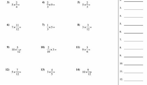 multiplying fractions by whole numbers using models worksheets