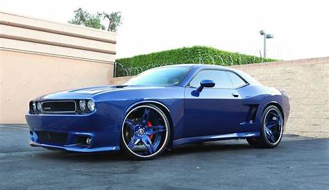 BLUE DODGE CHALLENGER ON FORGIATO'S WITH A WIDE BODY KIT - Big Rims