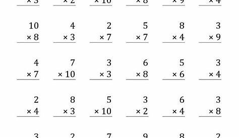 multiplication for third graders worksheets