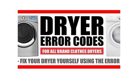 Clothes Dryer Error Codes - Fault Codes For Dryers | RemoveandReplace.com