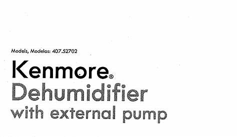 Kenmore 40752702210 Dehumidifier Owner's Manual | Manualzz