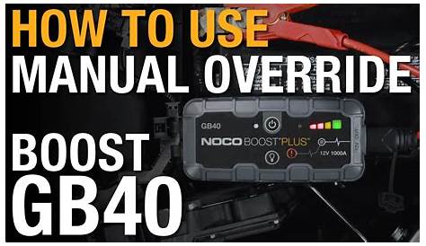 How to use manual override on your NOCO Boost GB40 - YouTube