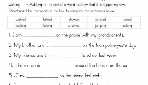 Suffix S Ed Ing Worksheets