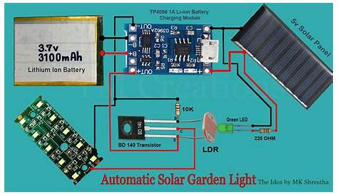 simple solar light circuit diagram