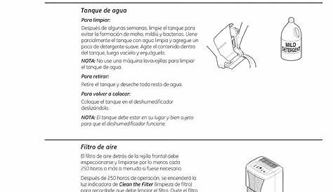 GE APEL70LTL1 1507096L User Manual DEHUMIDIFIER Manuals And Guides