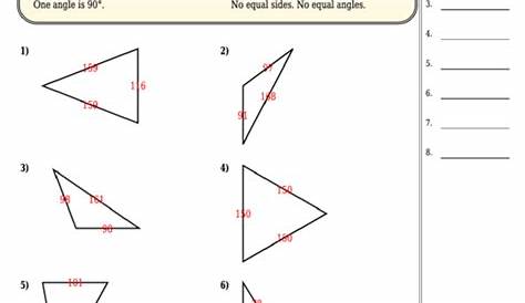 identifying types of triangles worksheets