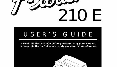 Brother PT-210E User guide | Manualzz