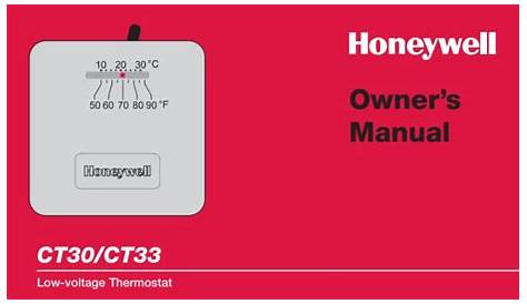 Honeywell CT30/CT33 Low Voltage Thermostat User Manual - Text Manuals