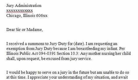 15+ Free Jury Duty Excuse Letters & Templates (Word / PDF) - Best