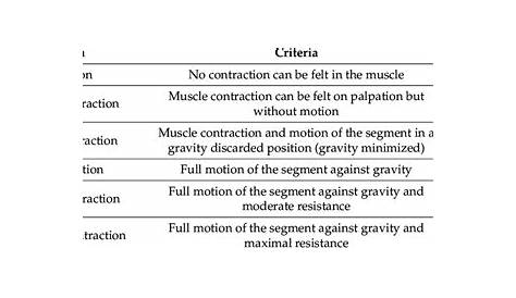 Manual Muscle Testing Scores