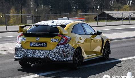 Phoenix Yellow 2020 Civic Type R facelift refresh model spotted testing