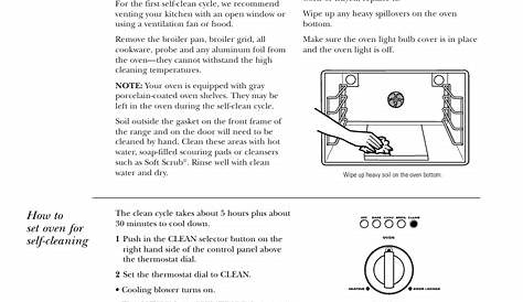 ge self cleaning oven manual