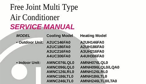 LG Air Conditioner Service Manual Model A2UC146FA0