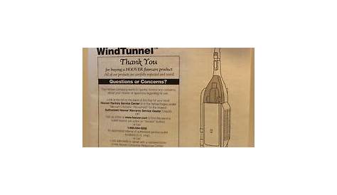 Hoover Preferred Self Propelled Windtunnel Vacuum Cleaner Manual | eBay