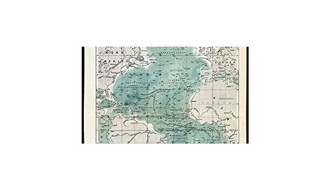 Amazon.com: Antique Map-ATLANTIC OCEAN-DEPTH CHART-Meyers-1902: Posters