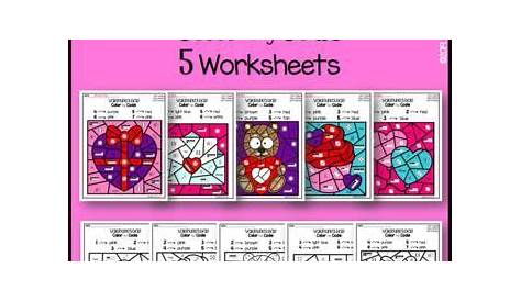 Valentine's Day COLORING Worksheets Math SUBITIZING | Math coloring