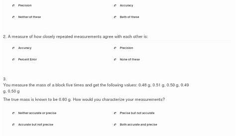50 Accuracy And Precision Worksheet Answers