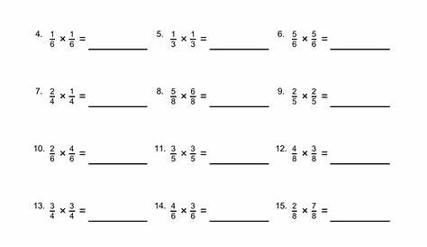 multiplication of fractions worksheet