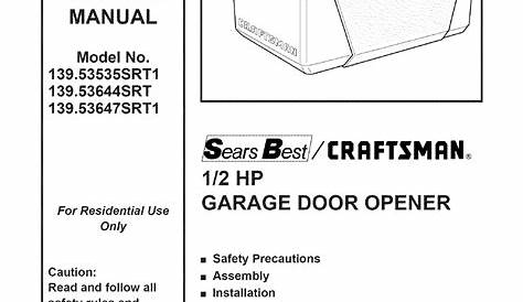sears garage door opener parts diagram