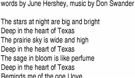 texas our texas lyrics printable