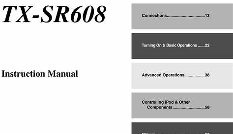 Onkyo Tx Sr608 Owner S Manual