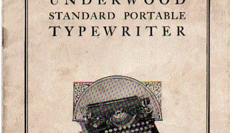 Underwood typewriter company 1919 original owners manual