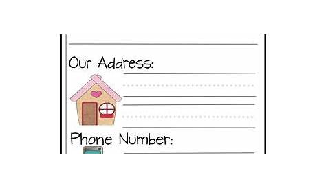 printable name address phone number worksheet