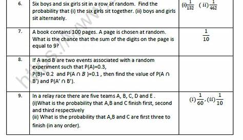 ib math sl probability worksheet