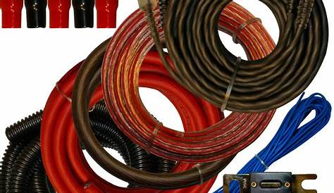 0 Gauge Amp Kit for Amplifier Install Wiring Complete 1/0 Ga Cables 4500W